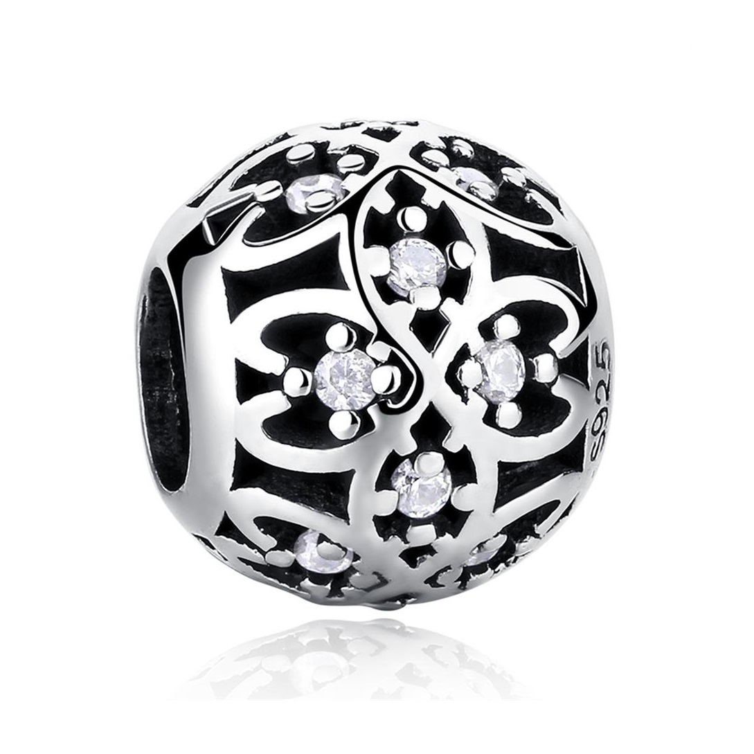 PANDACHARMS Herzornamentball mit Steinen Charm, SKU C01032