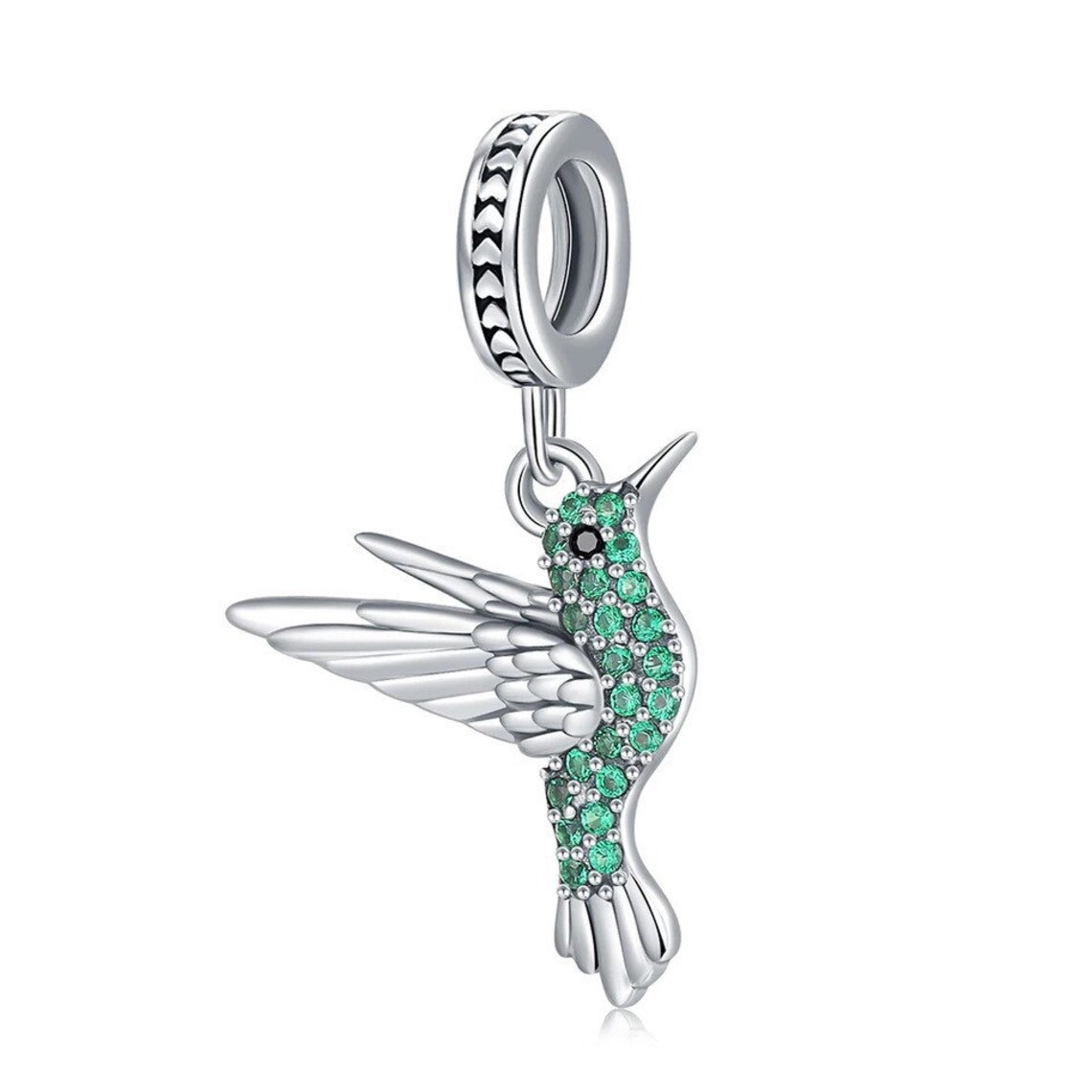 PANDACHARMS Grüner Kolibri Charm Anhänger, SKU C03004