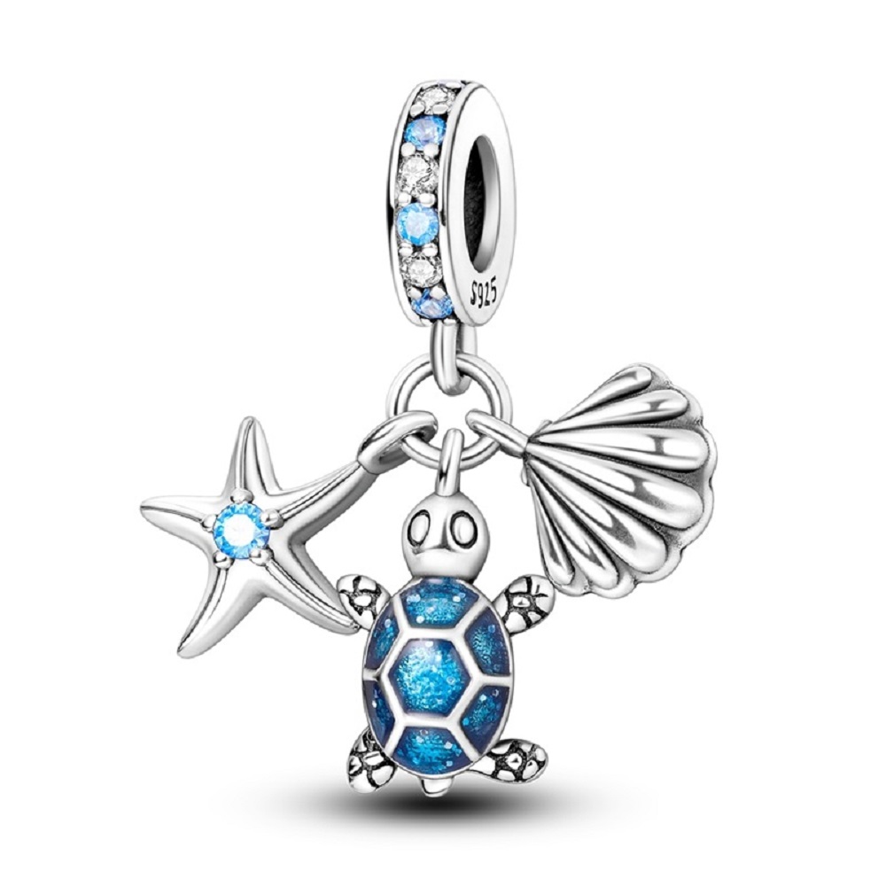 PANDACHARMS Seestern, Schildkröte und Muschel Charm Anhänger, SKU C04004