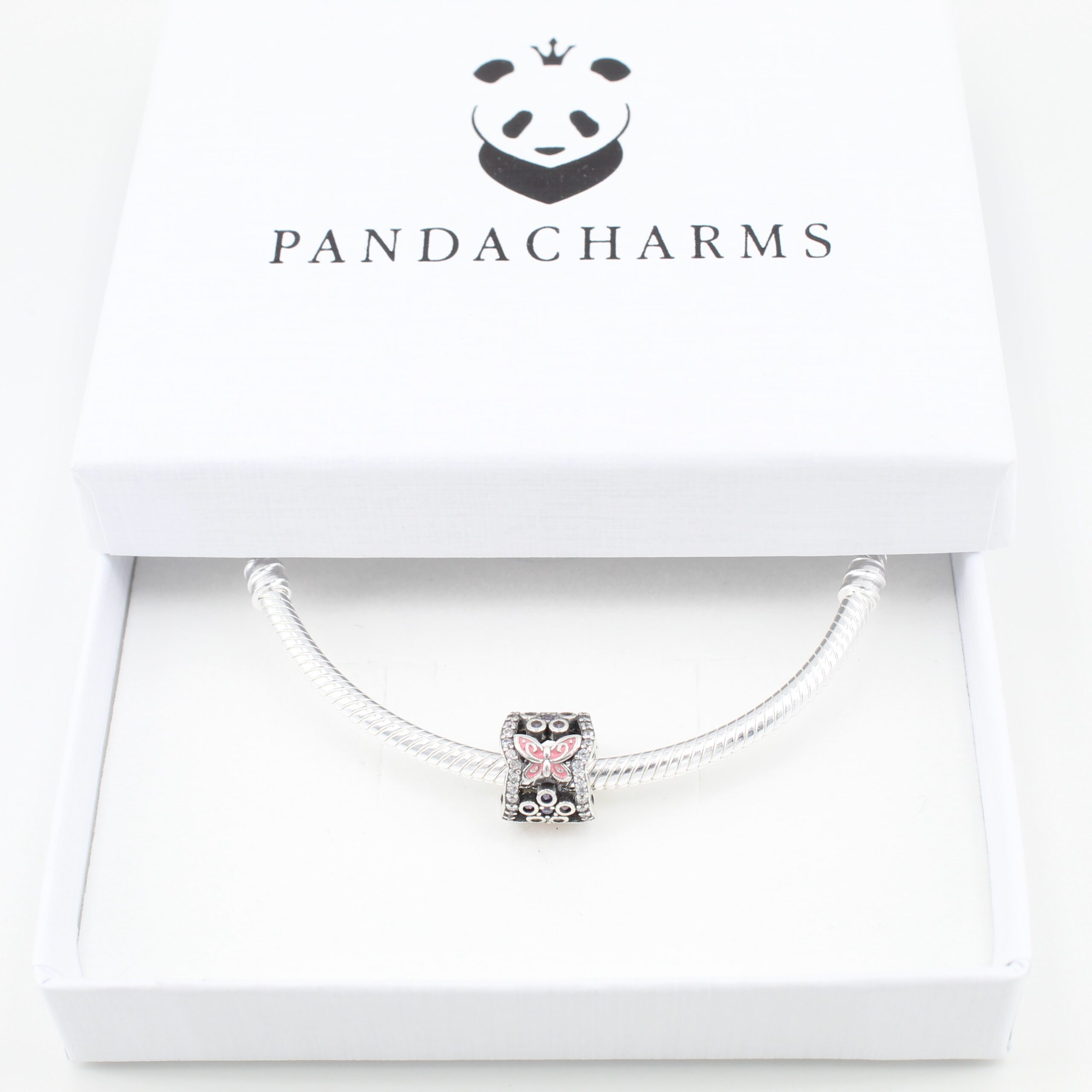 Rosa Schmetterlinge und Lila Blumen Charm 3 Rosa Schmetterlinge und Lila Blumen Charm