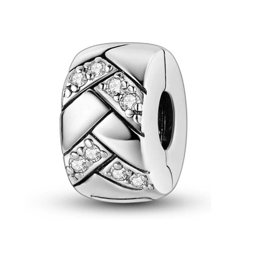 PANDACHARMS Geflochtenes Band mit Steinen Clip Charm, SKU C04024