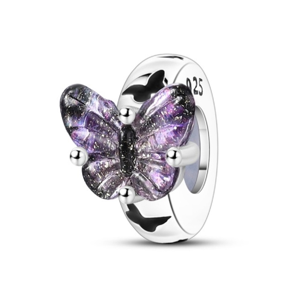 PANDACHARMS Pinker Schmetterling Zwischenelement Stopper Charm, SKU C04030