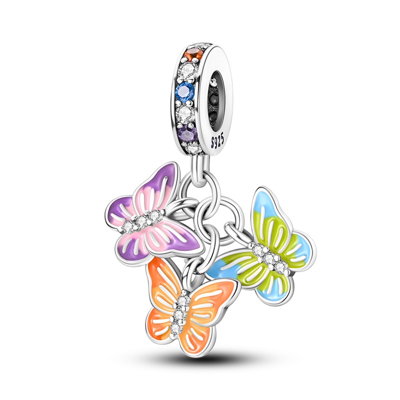PANDACHARMS Pastellfarbene Schmetterlinge Charm Anhänger, SKU C04068
