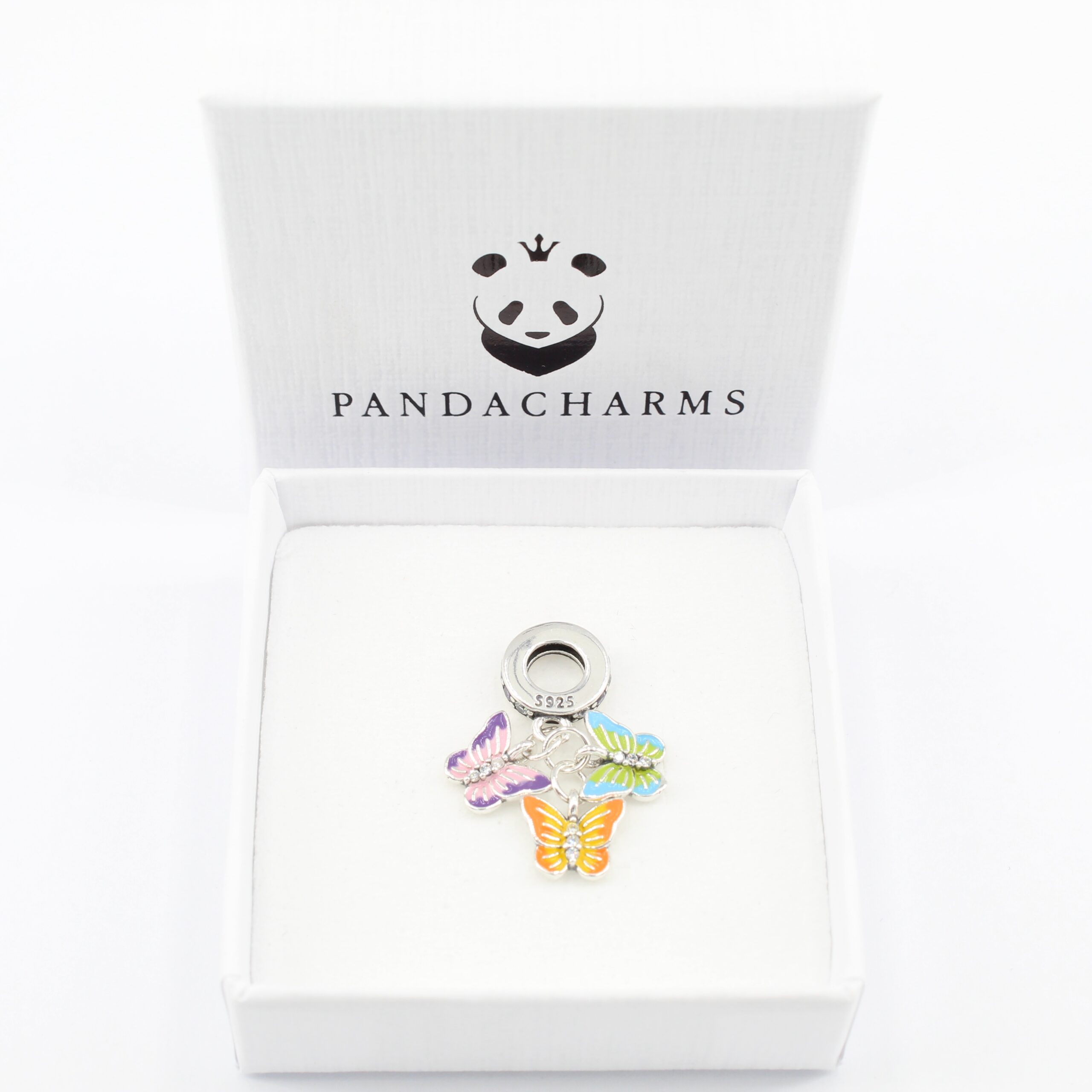 Alternative view of Pastellfarbene Schmetterlinge Charm Anhänger