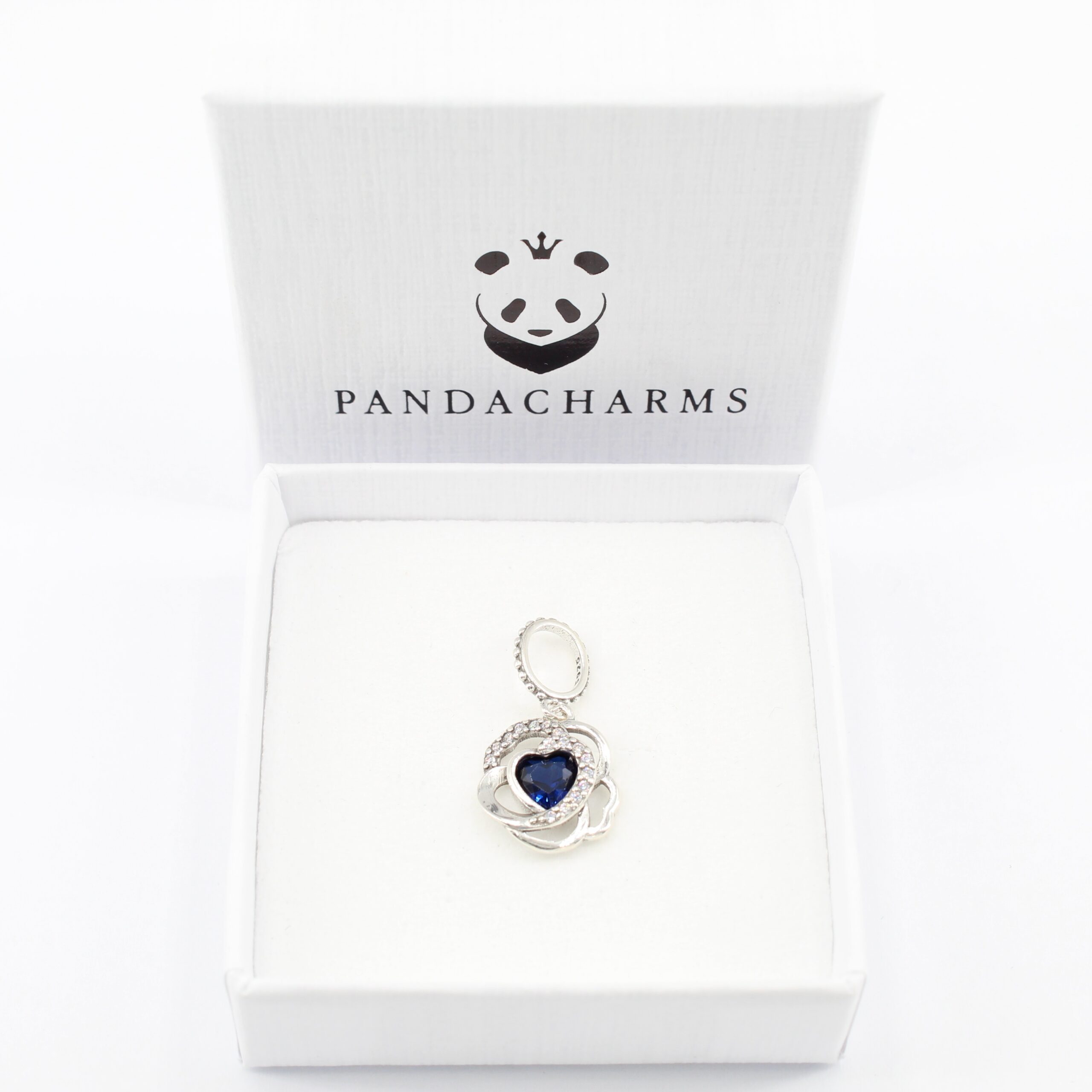 Alternative view of Glitzernde Blaue Herzblume Charm Anhänger