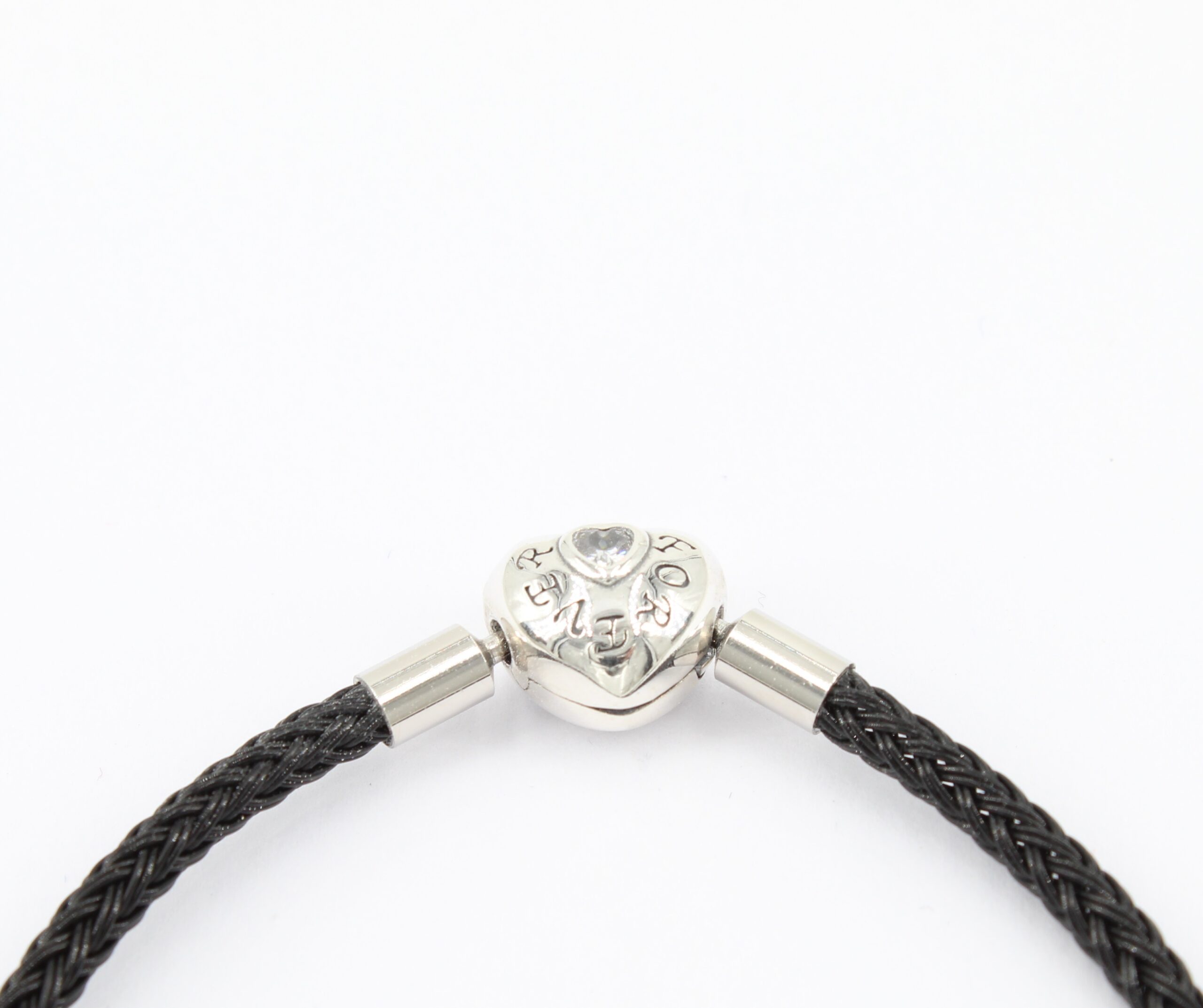 Schwarzes Charm Armband Forever Herz 3 Schwarzes Charm Armband Forever Herz