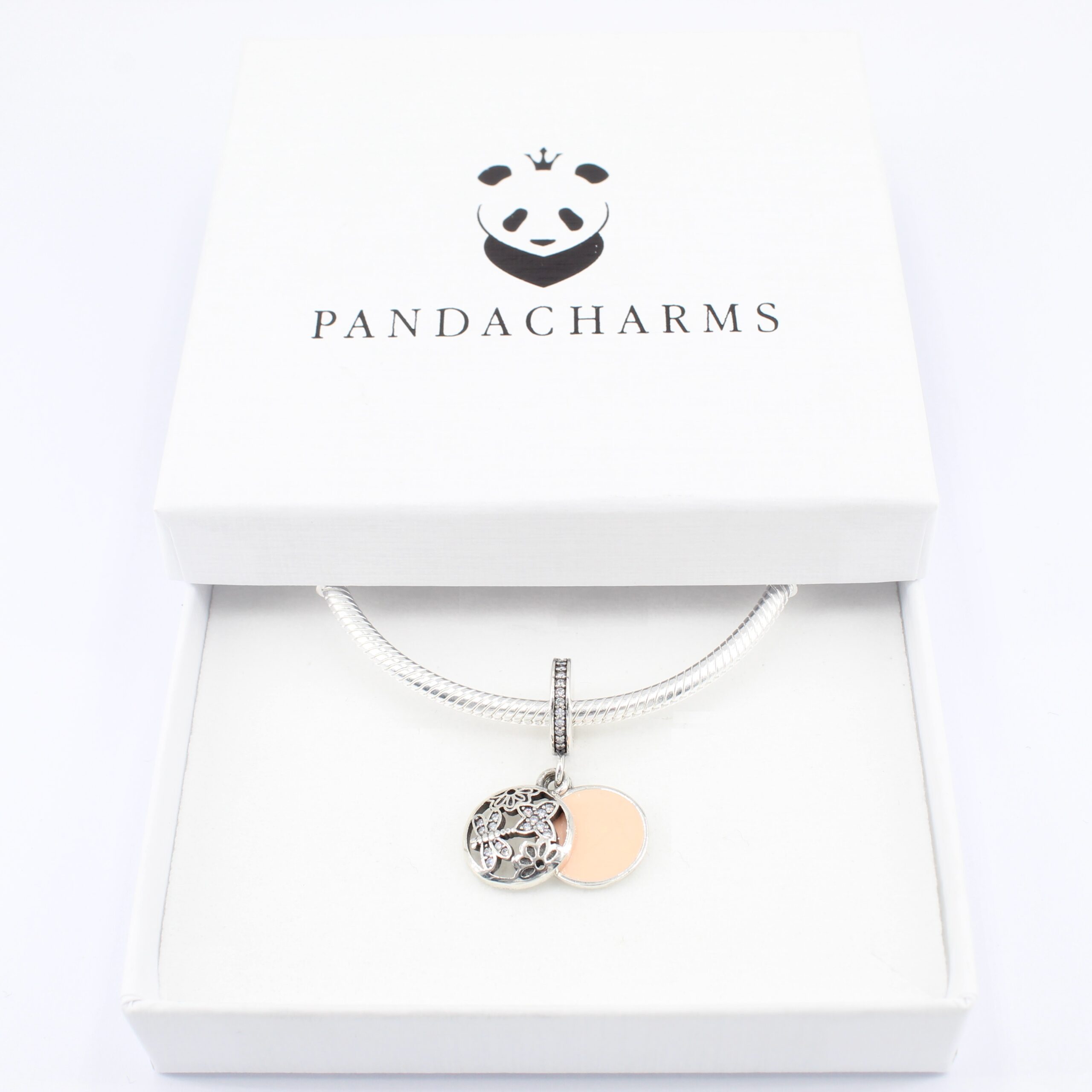 Libelle mit Blumen Rosa Charm Anhänger 3 Libelle mit Blumen Rosa Charm Anhänger