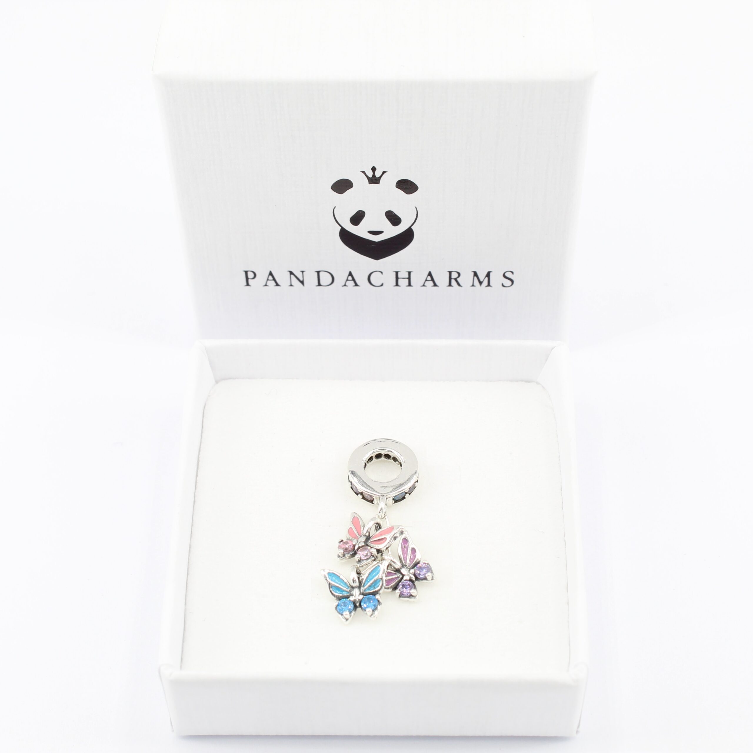 Alternative view of Glitzernde Schmetterlinge Charm Anhänger
