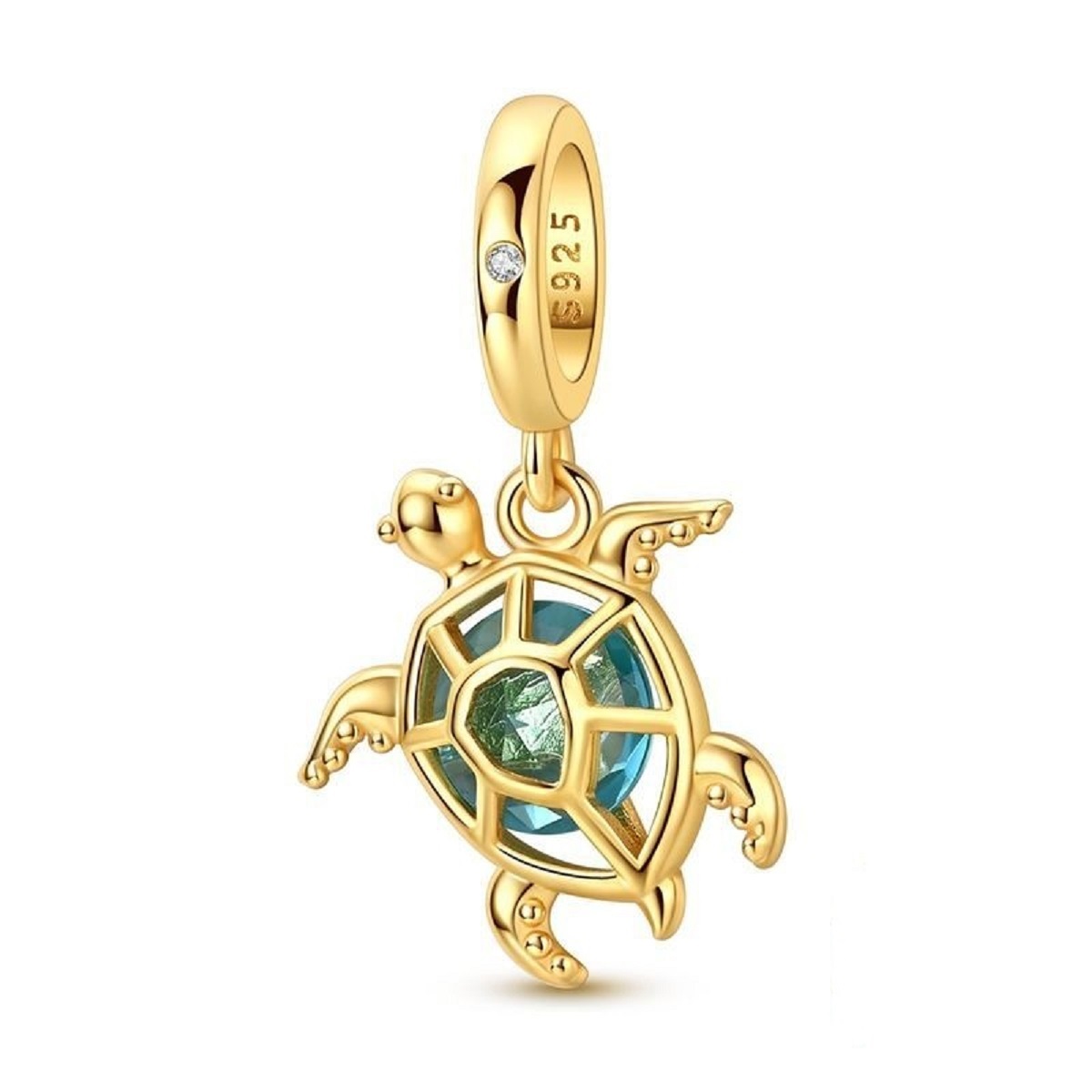 PANDACHARMS Goldene Wasserschildkröte Charm Anhänger, SKU C04097